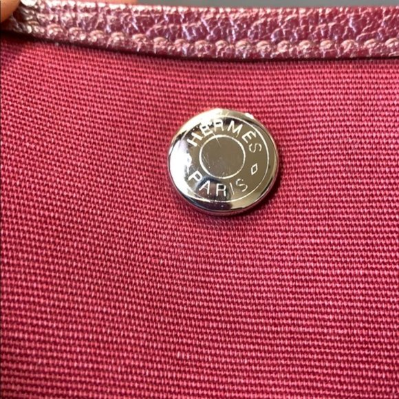 AUTHENTIC Hermes Garden Party PM Bordeaux Canvas - Picture 10 of 11